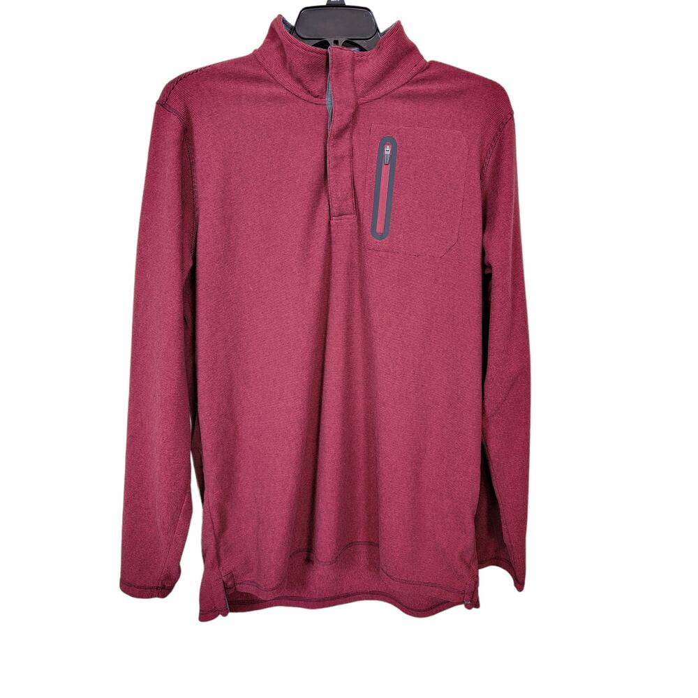 L.L. Bean Men's 1/4 Button Pullover Shirt Tall Long Sleeve Mock Neck Size Large
